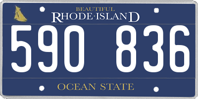 RI license plate 590836
