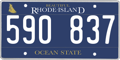 RI license plate 590837