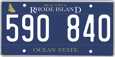 RI license plate 590840