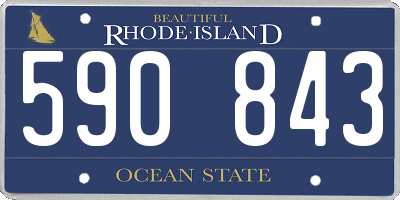 RI license plate 590843