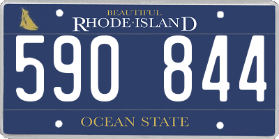 RI license plate 590844