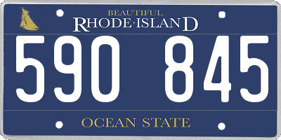 RI license plate 590845