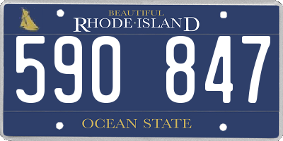 RI license plate 590847