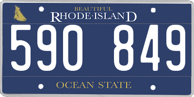 RI license plate 590849