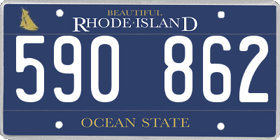 RI license plate 590862