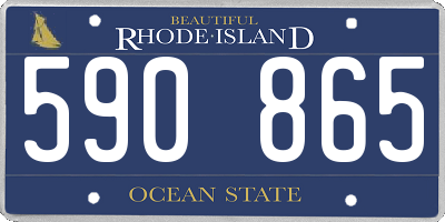 RI license plate 590865