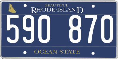 RI license plate 590870