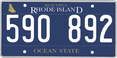 RI license plate 590892