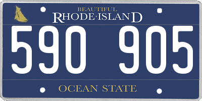 RI license plate 590905