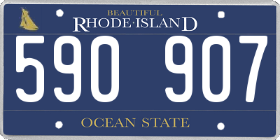 RI license plate 590907