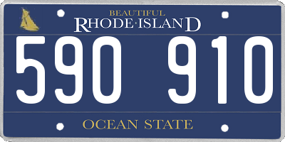 RI license plate 590910
