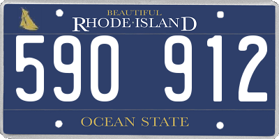 RI license plate 590912