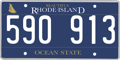 RI license plate 590913