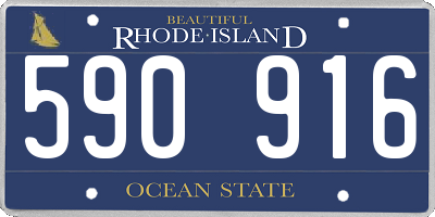 RI license plate 590916