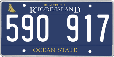 RI license plate 590917