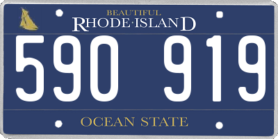 RI license plate 590919