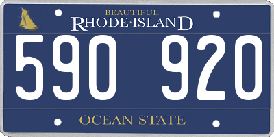 RI license plate 590920
