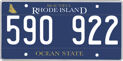 RI license plate 590922