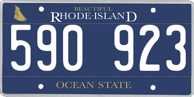 RI license plate 590923