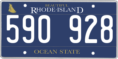 RI license plate 590928