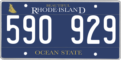 RI license plate 590929