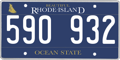 RI license plate 590932
