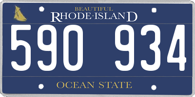 RI license plate 590934