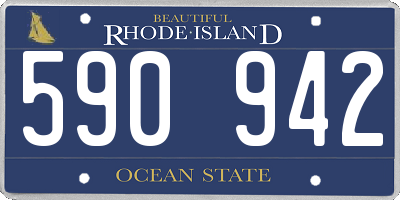 RI license plate 590942