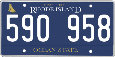 RI license plate 590958