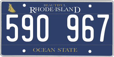 RI license plate 590967