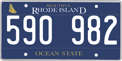 RI license plate 590982