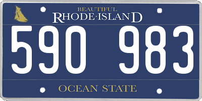 RI license plate 590983