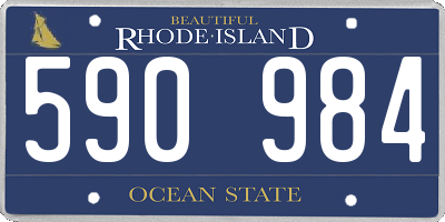 RI license plate 590984