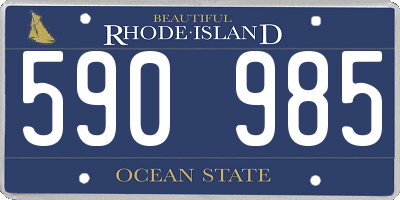 RI license plate 590985