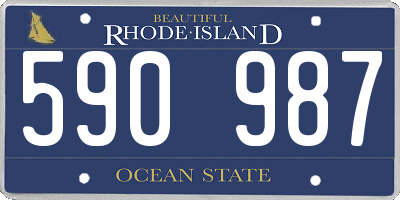 RI license plate 590987