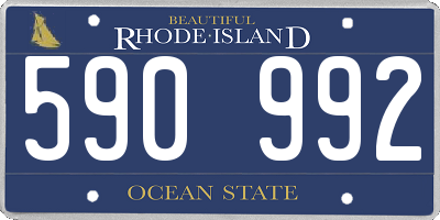 RI license plate 590992