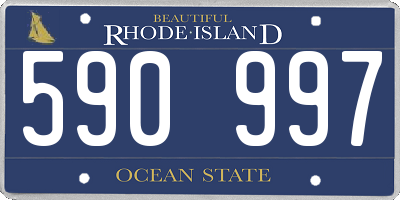 RI license plate 590997