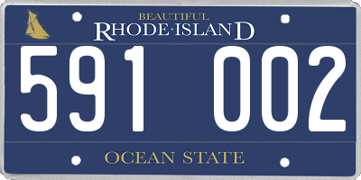 RI license plate 591002