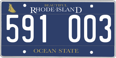 RI license plate 591003
