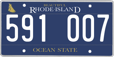 RI license plate 591007