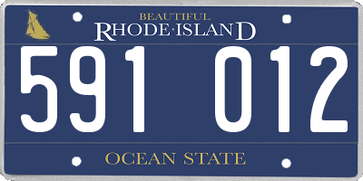 RI license plate 591012