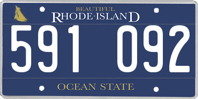 RI license plate 591092
