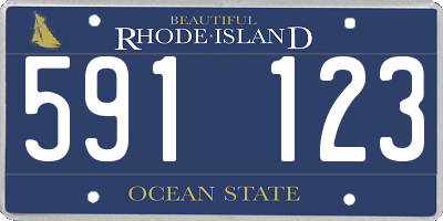 RI license plate 591123
