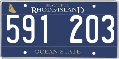 RI license plate 591203