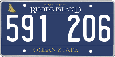 RI license plate 591206