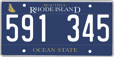 RI license plate 591345