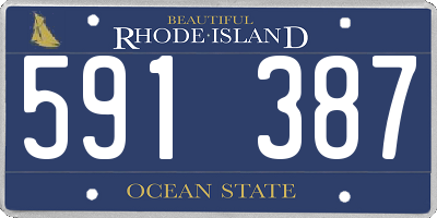 RI license plate 591387