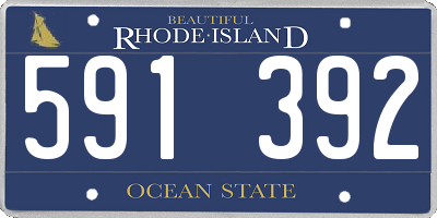RI license plate 591392