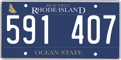 RI license plate 591407