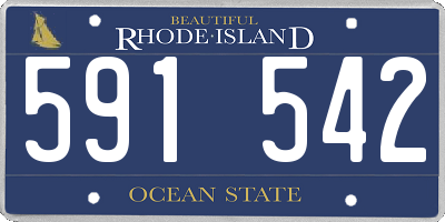 RI license plate 591542